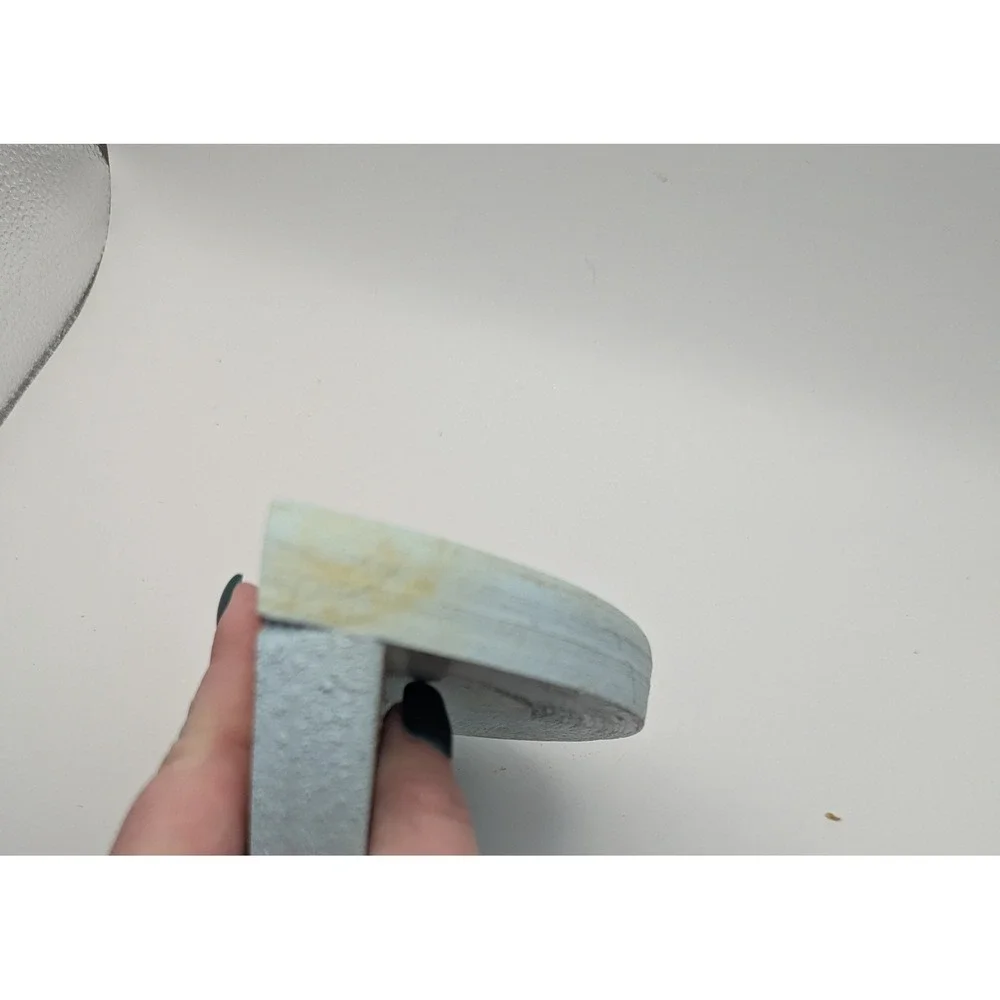 Wall Mounted Shelf Rustic‎ Wood Half Moon Display Hook Decor Light Blue 6.5x4x3